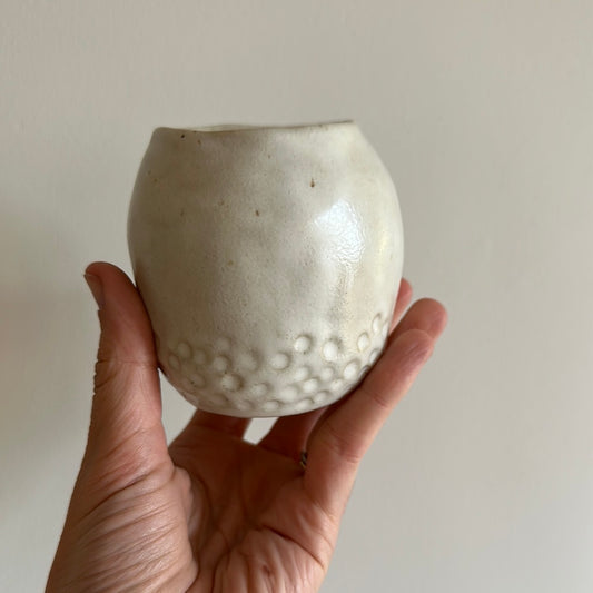 small white vessel