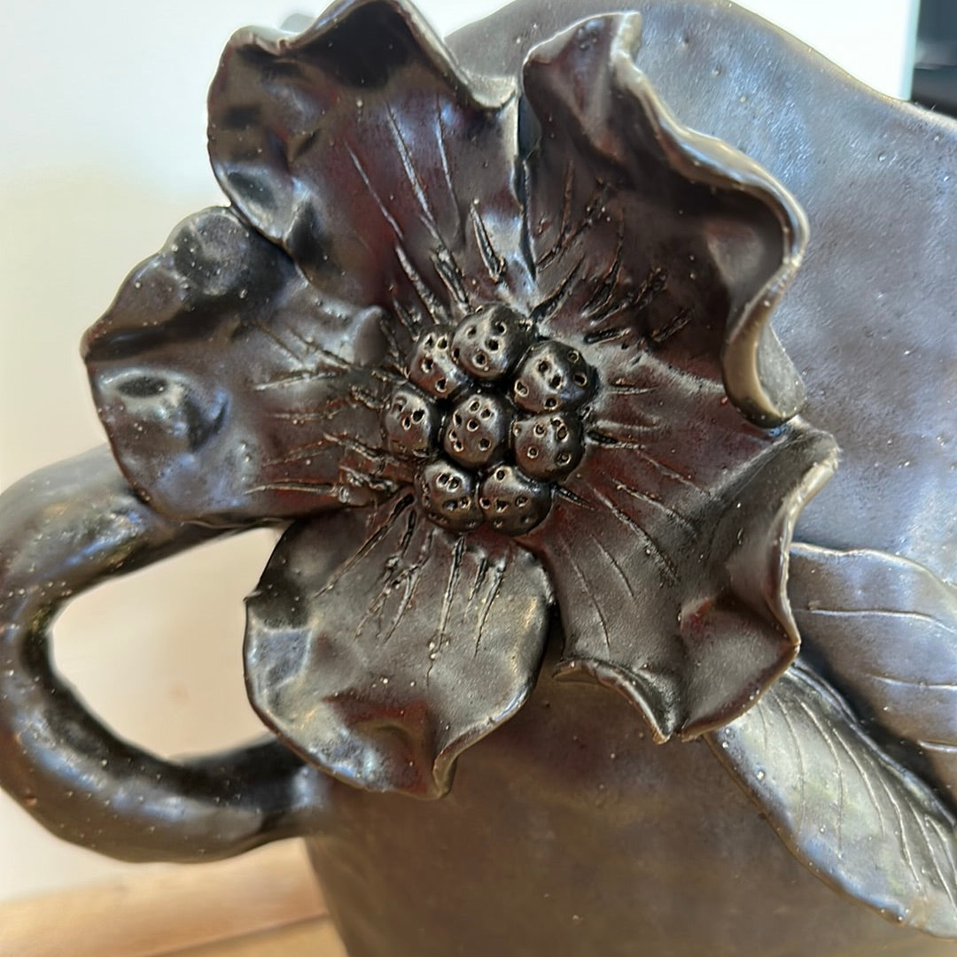 large black flowers vase