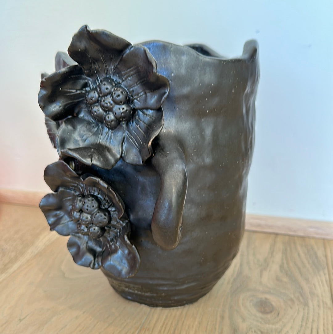 large black flowers vase