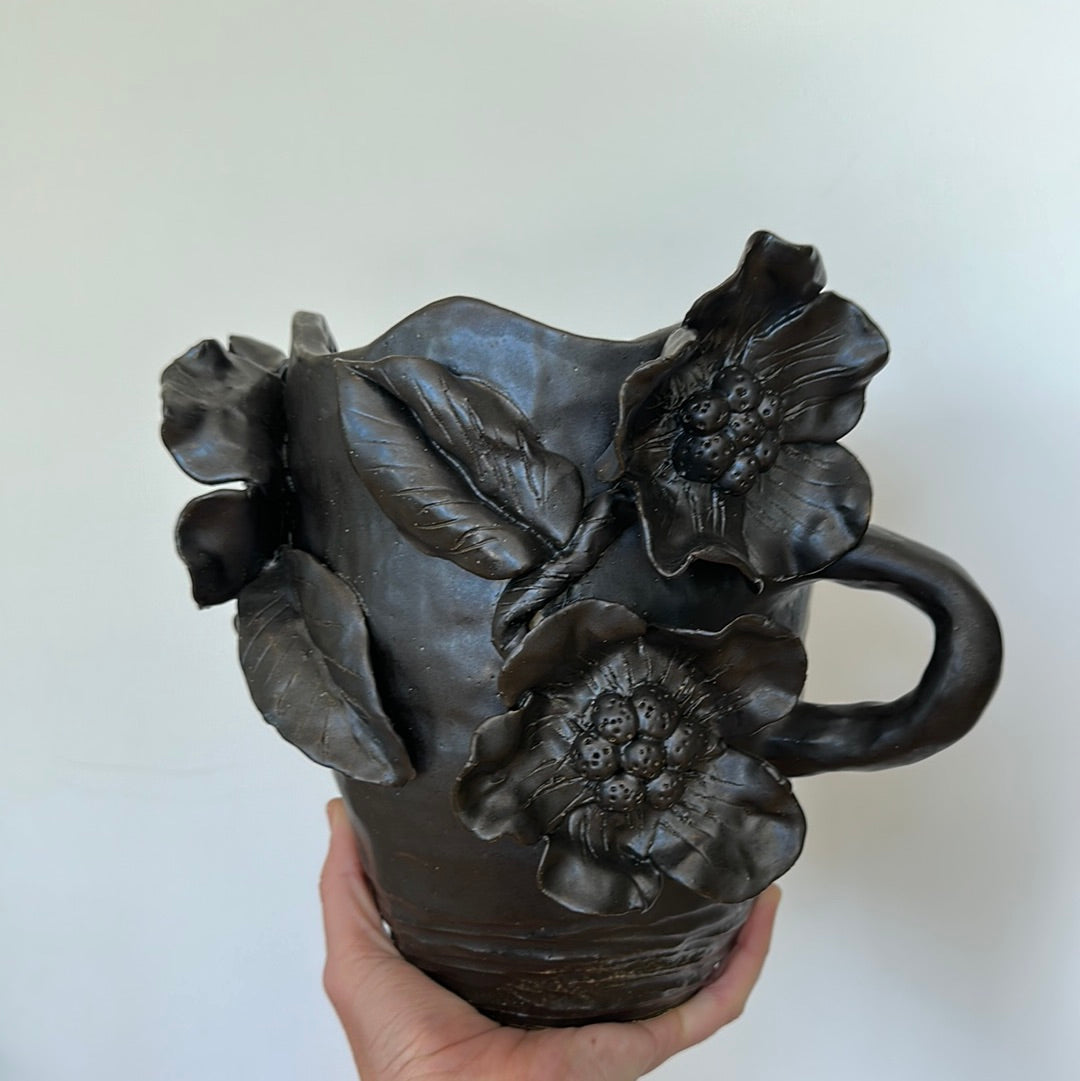 large black flowers vase