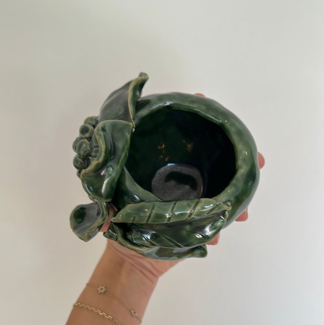 small green flower vase